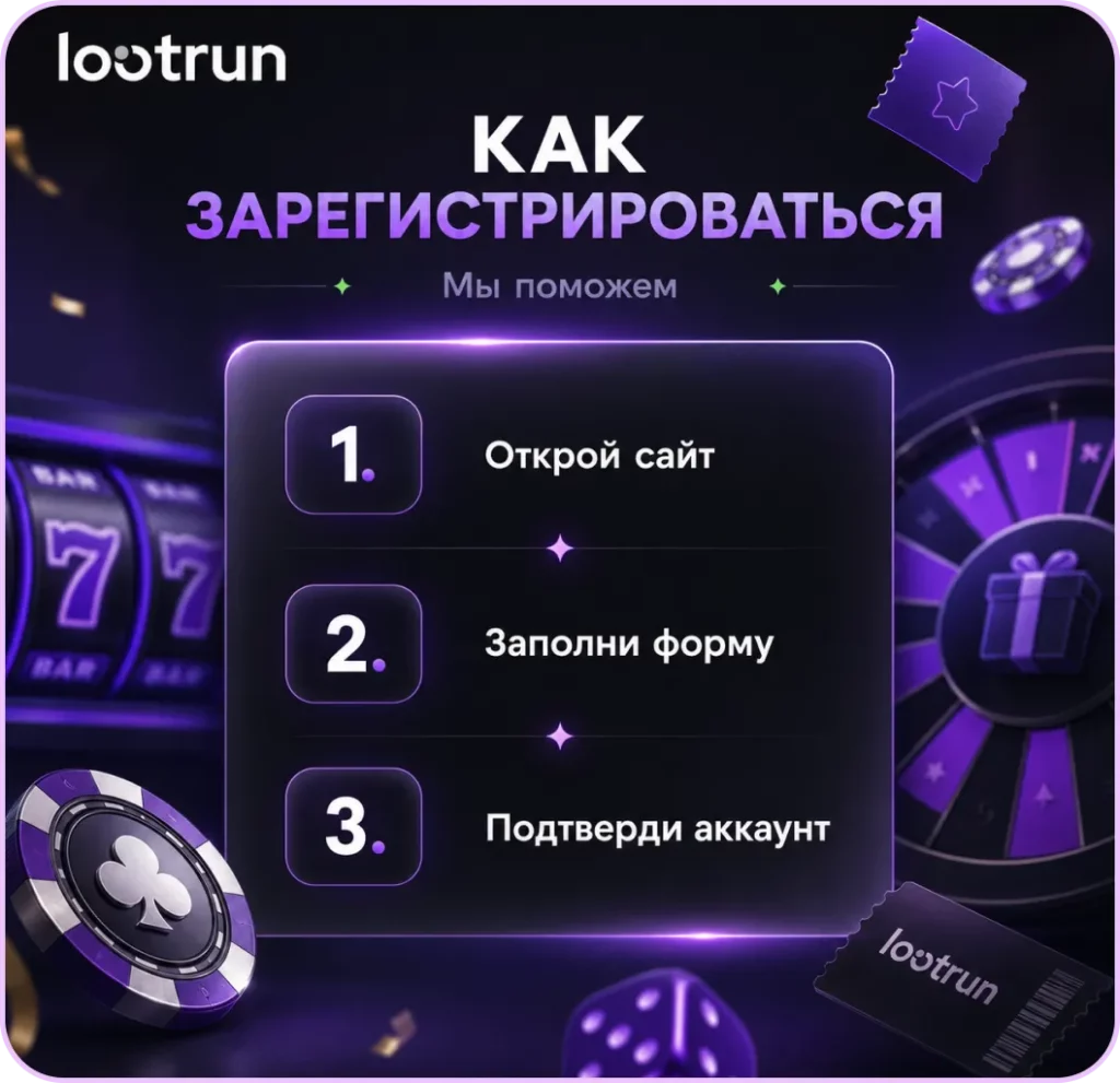 Как зарегистрироваться в Лутран Казино